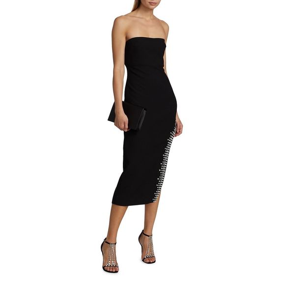 Cinq à Sept Sammy Embellished Strapless Midi-Dress - Picture 1 of 11